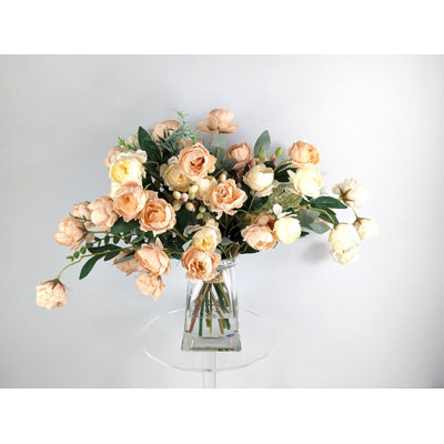 Primrue Roses Floral Arrangements In Vase Wayfair